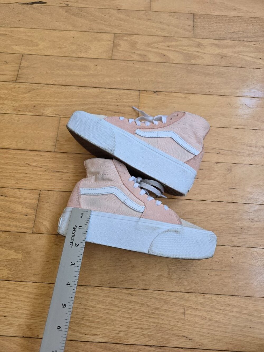Vans | SK8-Hi Tapered Stackform peach colorblock sneakers | WMS 6 - Picture 3 of 11